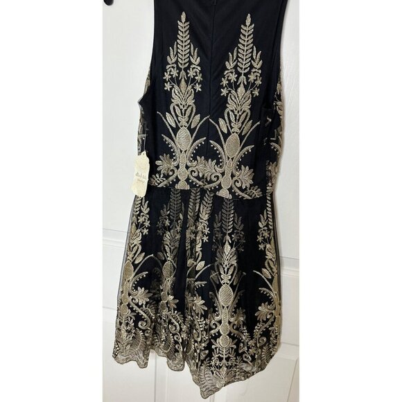 Altard State Black & Gold Sleeveless Embroidered A-Line Dress XS Fit and Flare - Picture 6 of 7